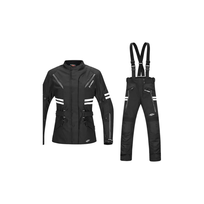 SWEEP Racing Suits / Motorcycle Suits Unisex Janet Black White Top+Black White Pants TJJAN 00+TT-3