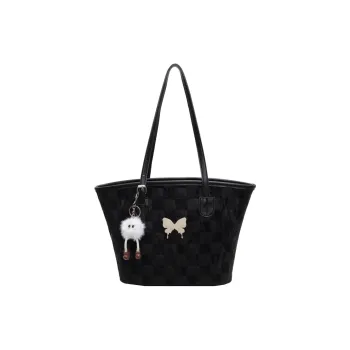 Single Warehouse PU Shoulder Bag Women's Black/Coffee/Ecru/Silver