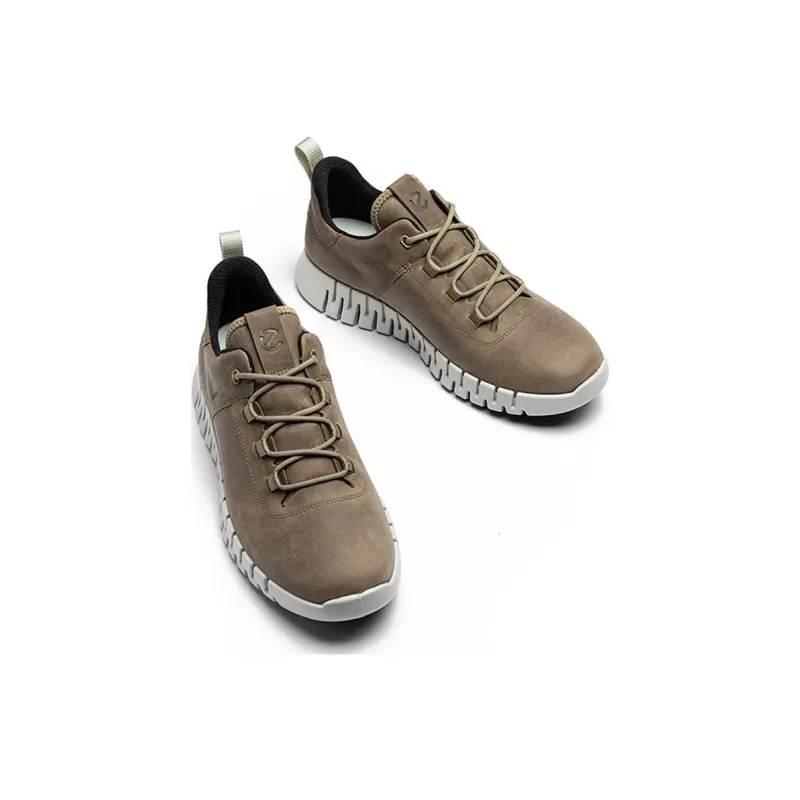 Ecco Abrasion Resistant Breathable Low Top Casual Shoes Men's Light Brown-4