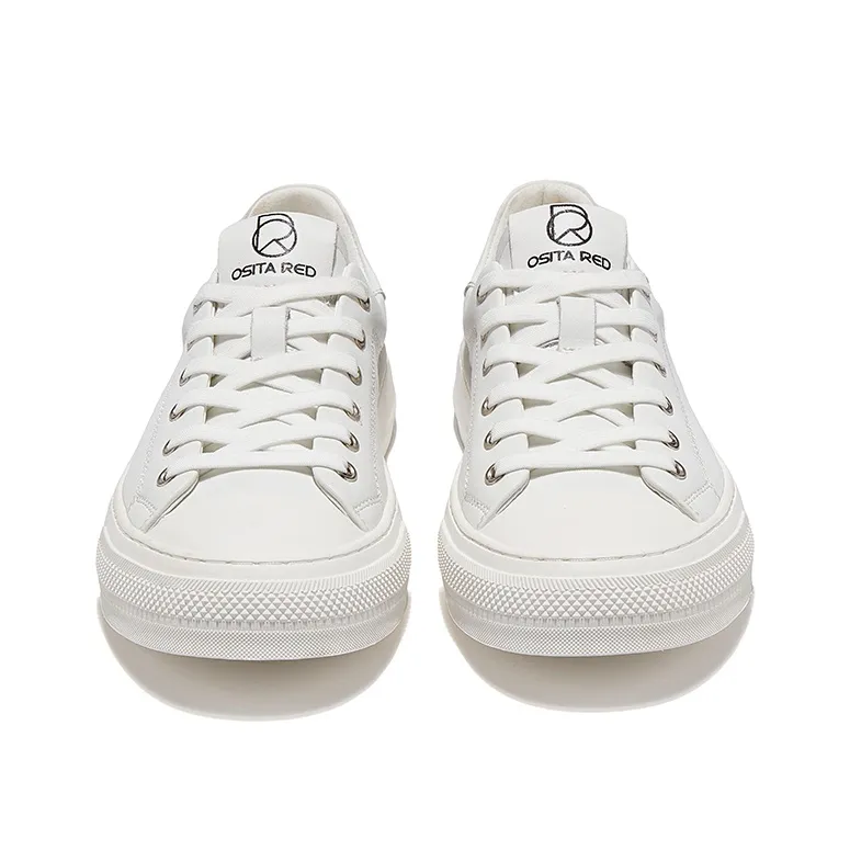 OSITA RED Slip Resistant Low Top Skateboard Shoes Men's White-4