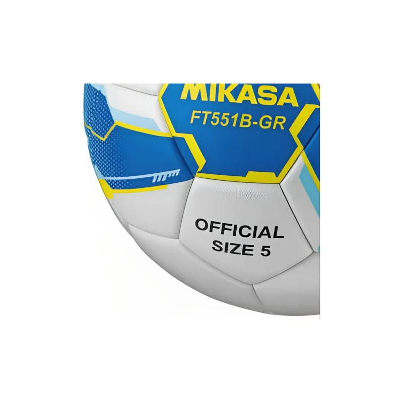 MIKASA Size 5 Soccer Synthetic Leather Hand-Stitched Soccer Ball Unisex White Blue Yellow-2