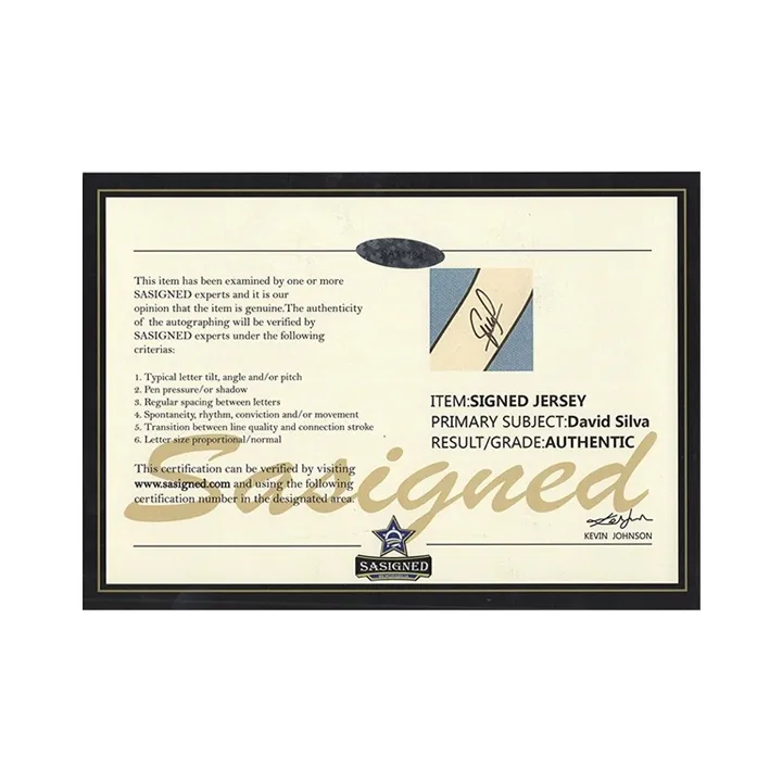 Three For David Silva Manchester City Era Autographed Signature Soccer Apparel Jersey Includes SA Certificate Framed-5