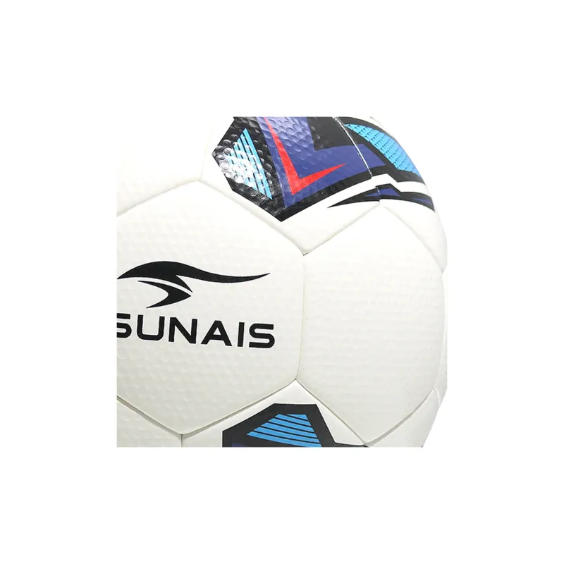 SUNAIS Size 5 Soccer PVC Hand Stitched Soccer Ball Unisex White Blue-3