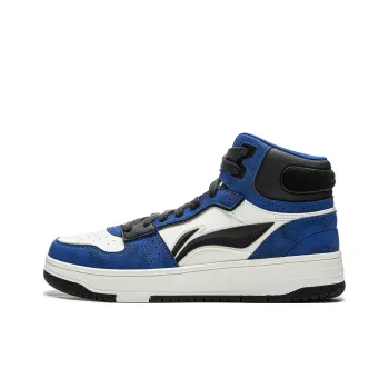 LiNing Tianji Soft Hi Non-slip Lightweight Mid-Top Skateboard Shoes Men's White Blue Black