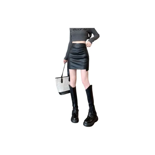 Concubine Zhu Leather Short Skirts Women's