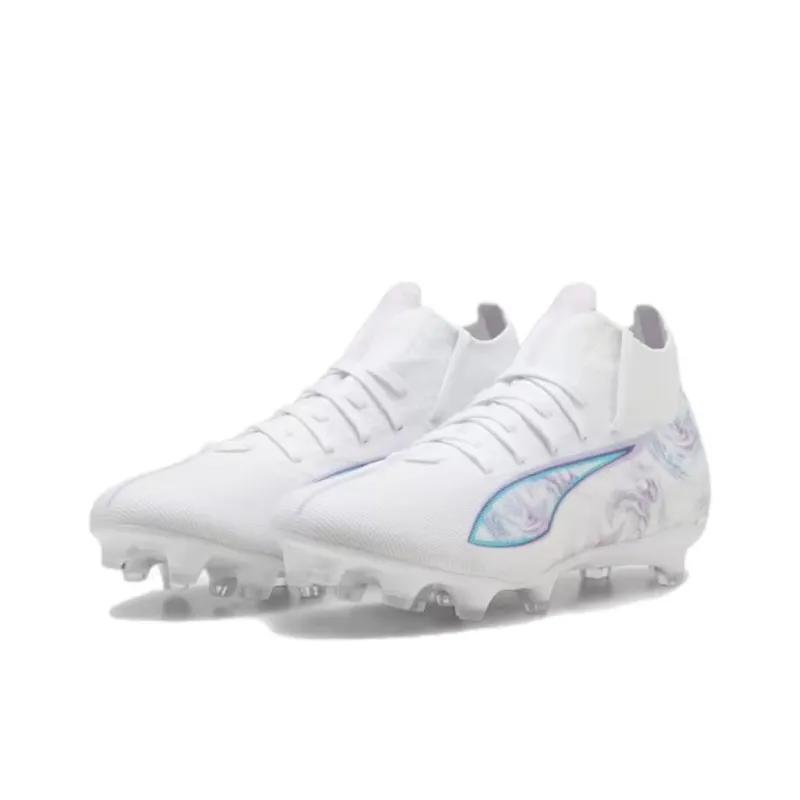 PUMA Ultra 5 AG Short Rubber Studs FG Long Rubber Studs Slip-Resistant Soccer Shoes Women's White-2