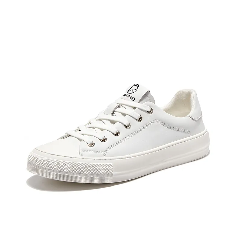 OSITA RED Slip Resistant Low Top Skateboard Shoes Men's White-2