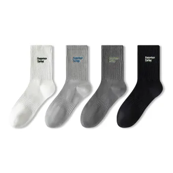 JIAZINI Mid Calf Socks Men's 4 Pack