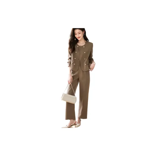 Mo Han Yi Mei Casual Suits Women's Coffee