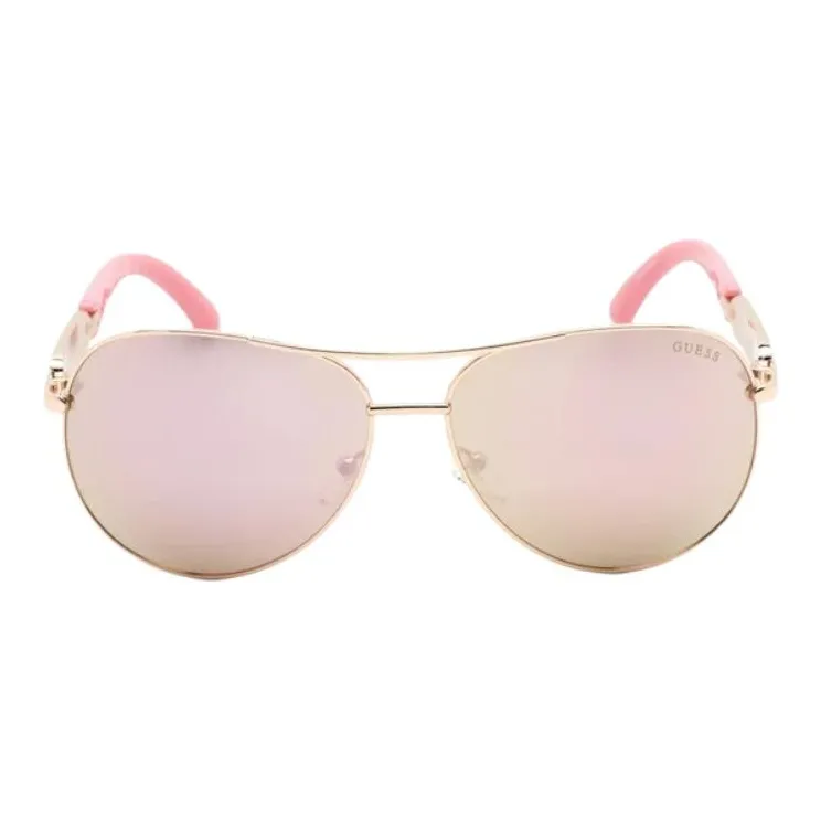 GUESS Metal Aviator Sunglasses Women's Gold-1