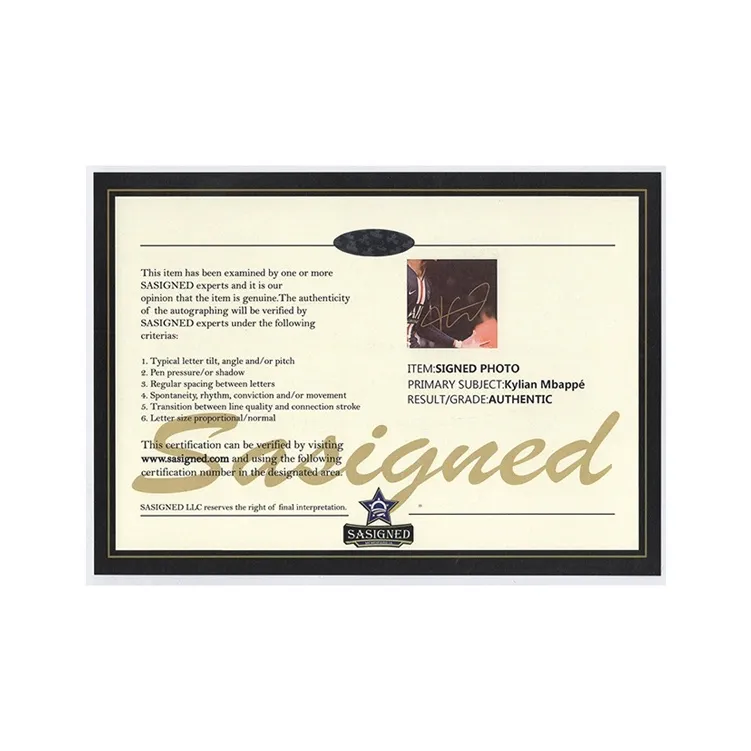 Three For Paris Saint-Germain Mbappé Mbappe Autographed Framed Photo Includes SA Certificate PSG-4
