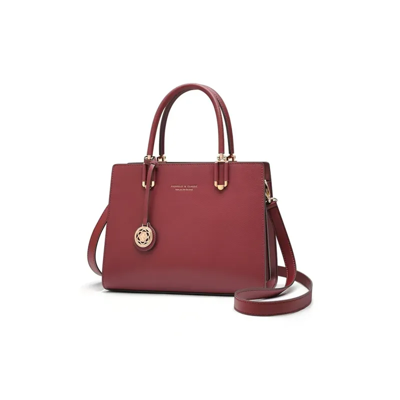 PIERPOLO Cow Leather Mommy Bag, One Shoulder Handbag Regular Women's Gray Blue/Burgundy/Ecru-1