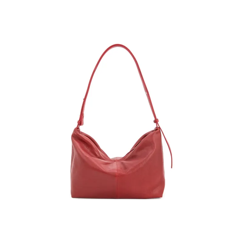 VENOF Sheepskin Dumpling Bag Shoulder Bag Small Size Women's Light Tea Brown/Deep Black/Advanced Red-10