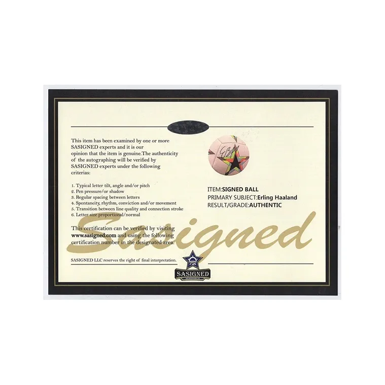 Three For 22-23 UEFA Champions League Soccer Madman Erling Haaland Hand-Signed Soccer Size 5 Ball With SA Certificate-5