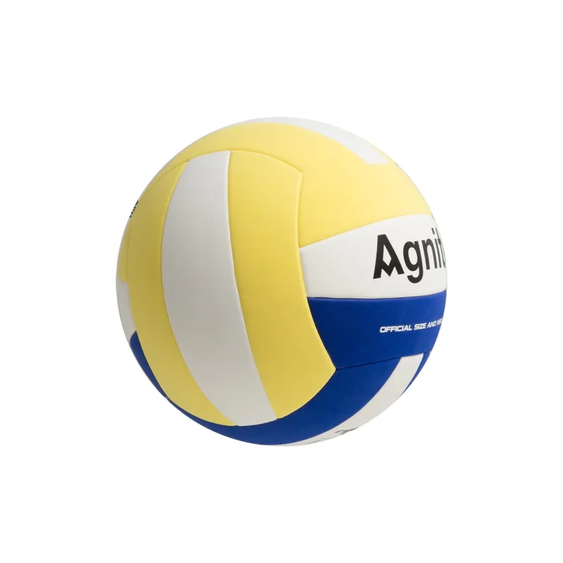 Deli EVA Laminated Material Size 5 Volleyball Comes With Pump And Foam Training Ball Unisex Blue Yellow White-5