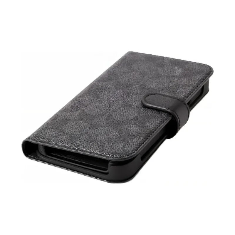 COACH Folio Canvas Cell Phone Pouch Mini Women's Charcoal Black-3