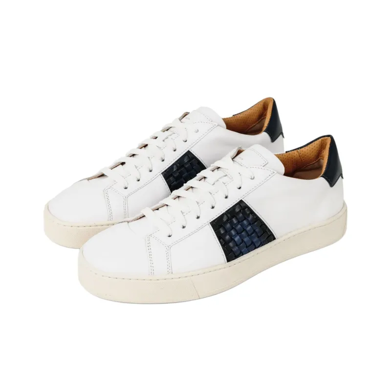 Santoni Donni Low Top Skateboard Shoes Men's White-2