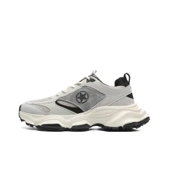 JEEP SPIRIT Breathable Height Increasing Low-Top Chunky Sneakers Men's Light Sandy