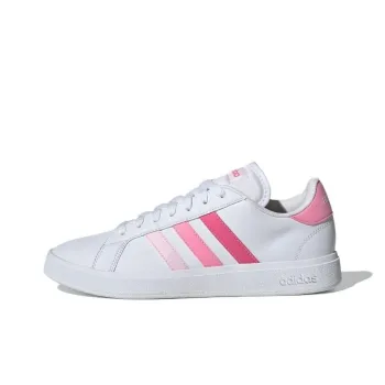 Adidas Grand Court Base 2.0 Anti Slip Wear Resistant Low Top Skateboard Shoes Women's White Pink