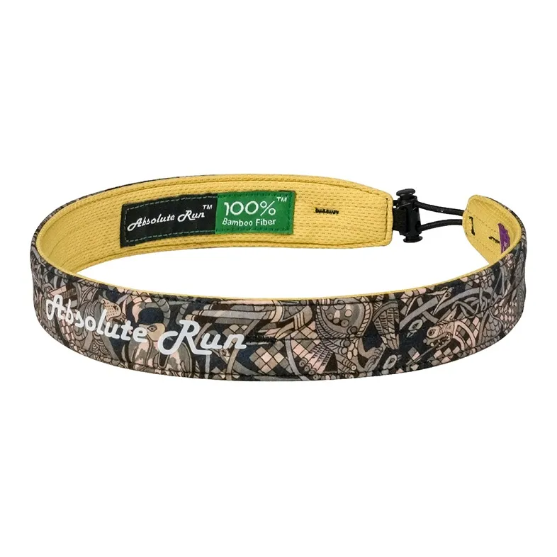 Absolute Run Sweatbands Elastic Moisture Wicking Antibacterial Running, Yoga, Badminton 58±4cm Coffee Unisex-2