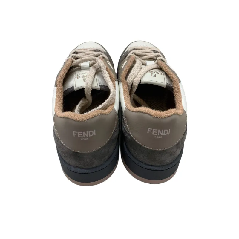 FENDI Match Low Top Suede 'Grey White'-3