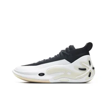 LiNing Wow11 Cushioning Anti Slip And Wear Resistant Lightweight Rebound Mid Top Basketball Shoes Men's Standard White