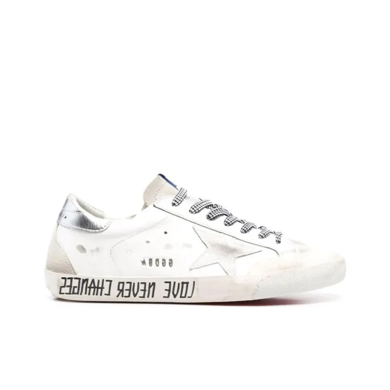 Golden Goose Super Star Low Top Stylish Skateboarding Shoes Women's Gray White Vintage Version-1