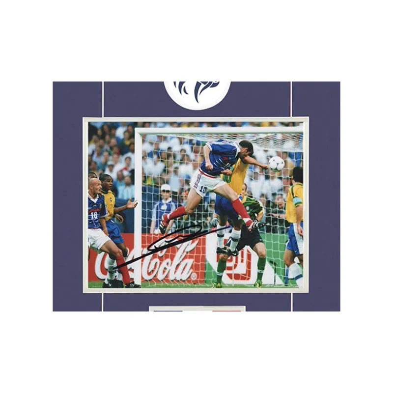 Three For Zidane Signed In Person Photo From 1998 World Cup French Team Header Framed Includes SA Certificate-2