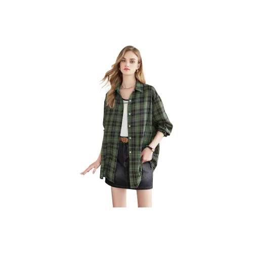 TOUCH Shirts Women's Green Plaid