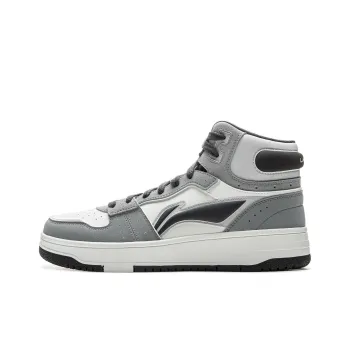LiNing Tianji SOFT HI Anti-Slip Wear-Resistant Mid-Top Skateboard Shoes Men's White Gray Black