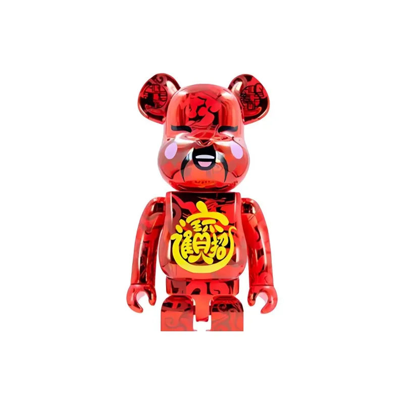 BE@RBRICK x ACU X JAHAN LOH 400%100% 2021 Zhao Cai Jin Bao Red Trendy Figures 7cm/28cm-3