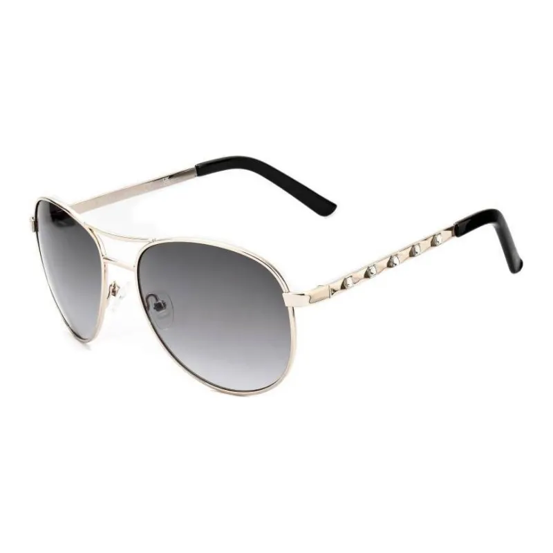 GUESS Metal Aviator Sunglasses Women's Gold-0