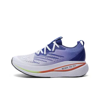 LPMX Cushioned Slip-Resistant Breathable Low-Top Full-Length Carbon Plate Training Running Shoes Men's White Blue