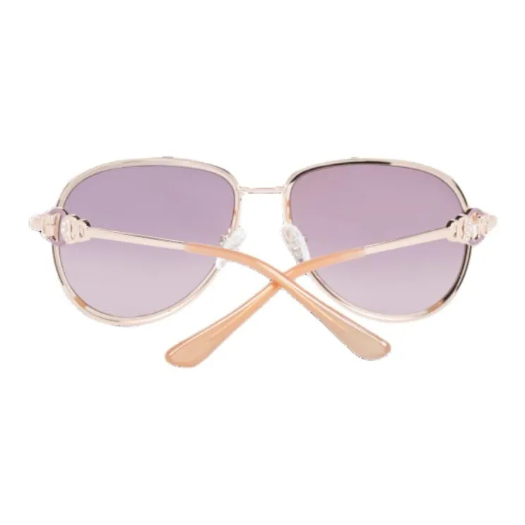 GUESS Plastic Metal Aviator Sunglasses Women's Gold-2