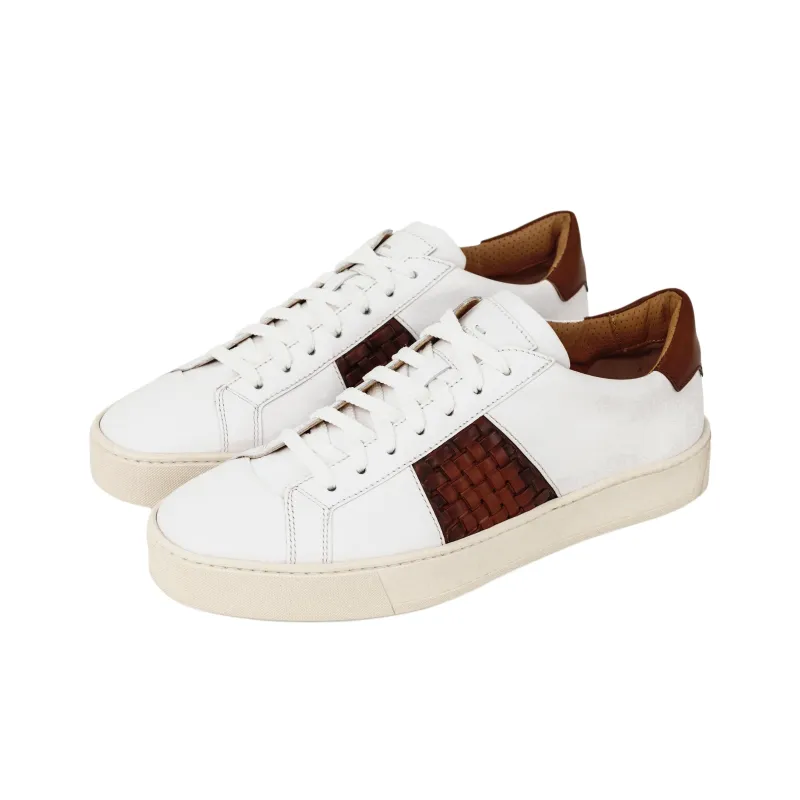 Santoni Luigi Low-Top Skateboard Shoes Men's White-2