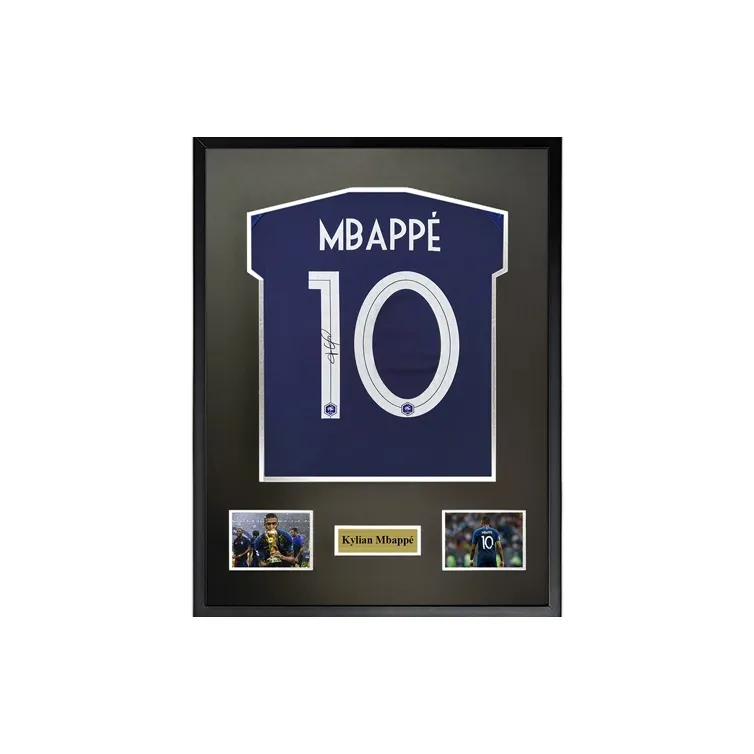 Three For Mbappé 2018 World Cup France Championship Winning Signed Soccer Apparel Jersey Included SA Certificate Framed-2