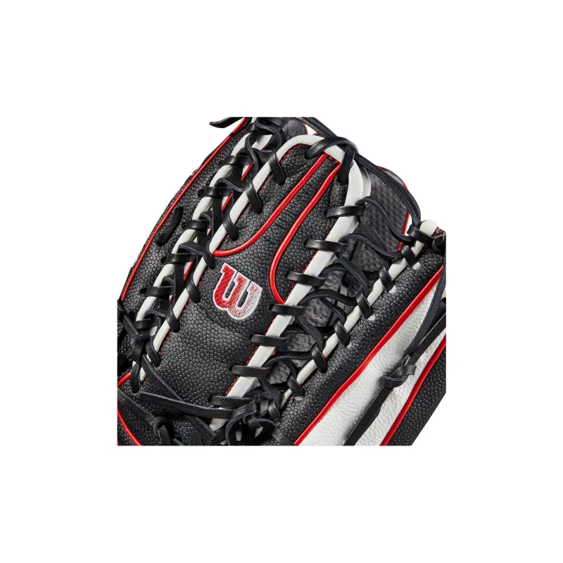 Wilson Baseball Gloves Hitting Gloves Top Grain Cow Leather Unisex Black Red-4