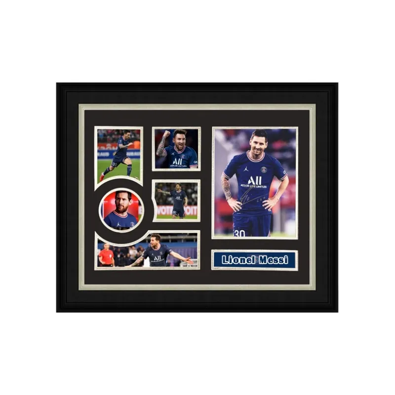 Three For Paris Saint-Germain Leo Messi Signed Photo Framed With SA Certificate PSG-1