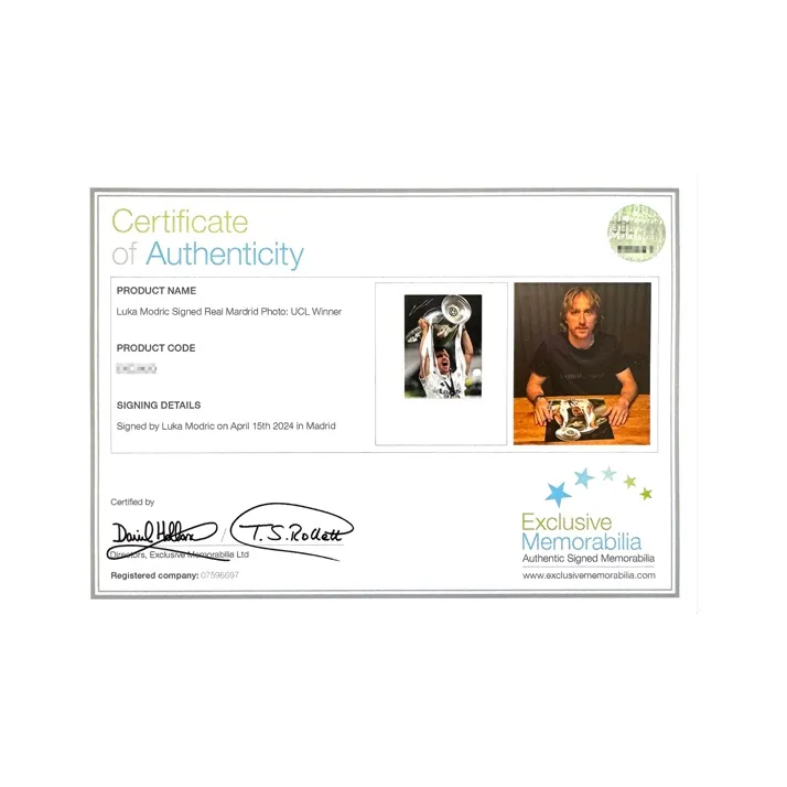 Three For Luka Modrić Signed Photo With EM Certificate Ultra-Mounted And Framed-4