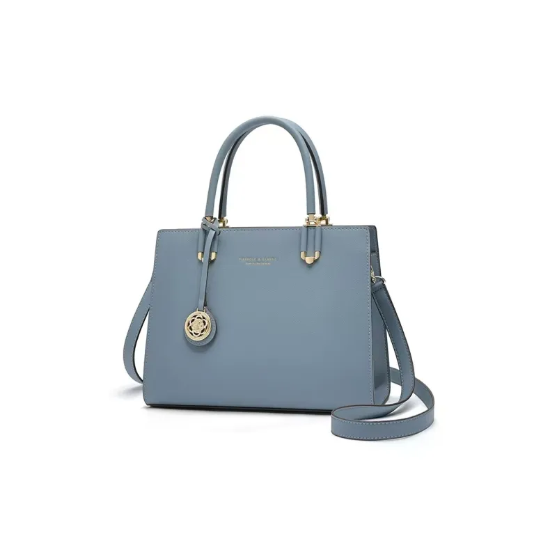 PIERPOLO Cow Leather Mommy Bag, One Shoulder Handbag Regular Women's Gray Blue/Burgundy/Ecru-0