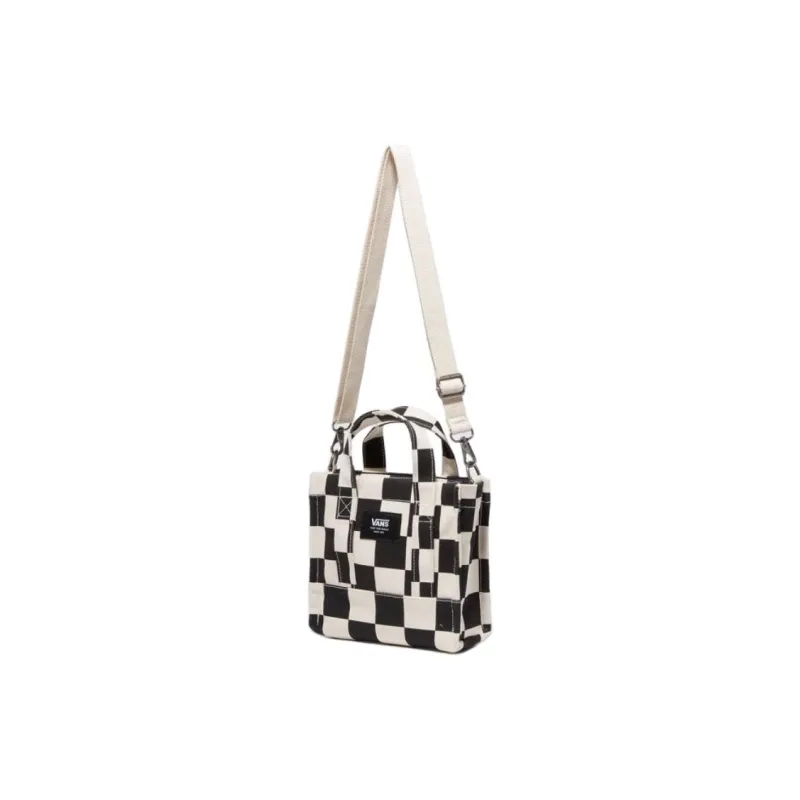 Vans Cotton Tote Bag Shopping Bag Shoulder Bag Crossbody Bag Handbag Mini Unisex White & Black-1