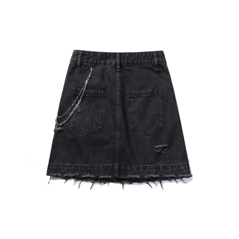 Guuka Hero Denim Short Skirts Women's Black-1