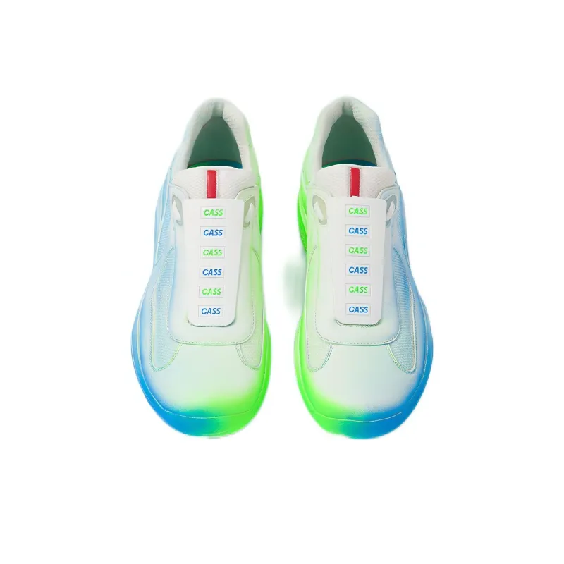 Cass x PRADA Rel3ase Wear-Resistant Low-Top Athletic Shoes Unisex Fluorescent Blue Green Gradient-2
