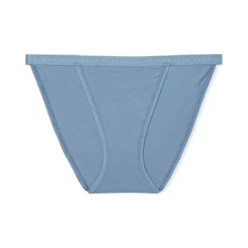 Victoria's Secret Stretch Cotton String Bikini Panty / Faded Denim Underpants Women's 1 Pack Blue