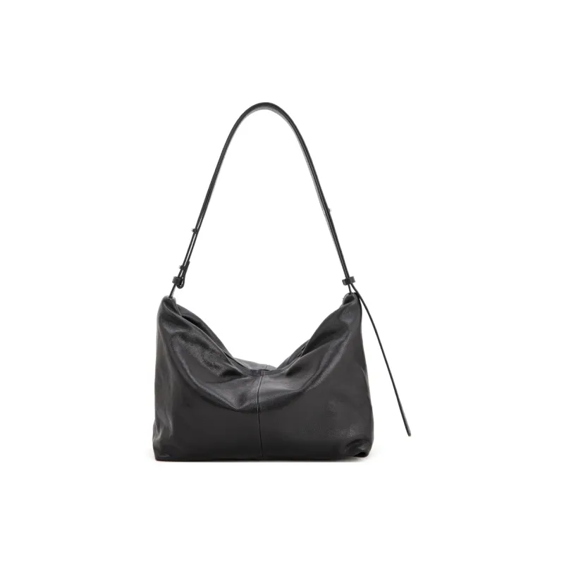 VENOF Sheepskin Dumpling Bag Shoulder Bag Small Size Women's Light Tea Brown/Deep Black/Advanced Red-5