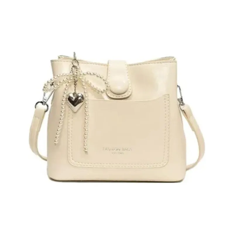 RKM Pu Shoulder Bag Medium Size Women's Red/Black/White/Silver/Brown-5