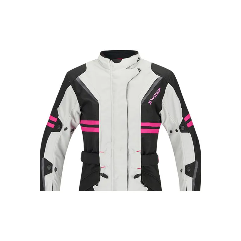 SWEEP Racing Suits / Motorcycle Suits Unisex Janet White Black Pink Top TJJAN-01-5