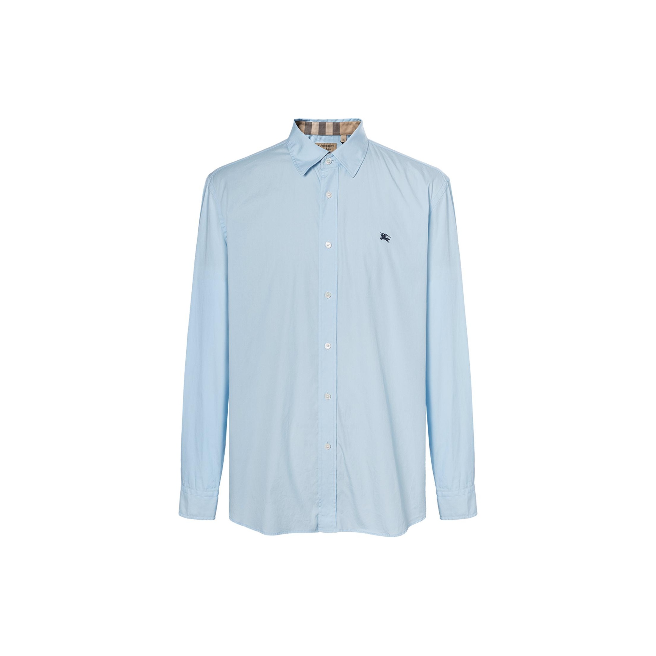 Burberry dress shirt blue best sale