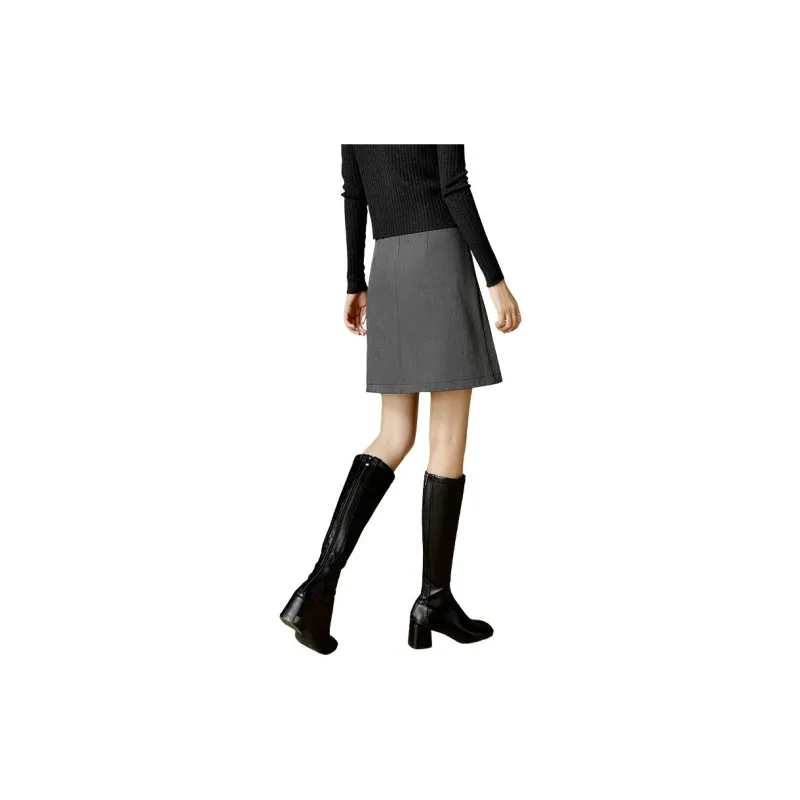 Late White Casual Short Skirts Women's Dark Gray-1