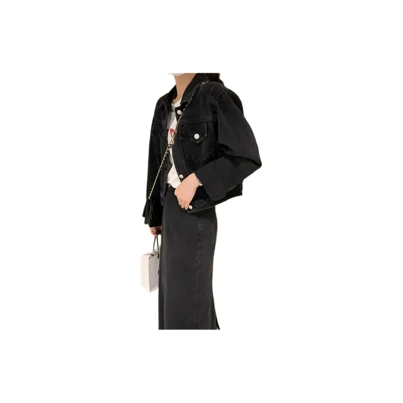 Concubine Zhu Denim Jacket Women's Black-0